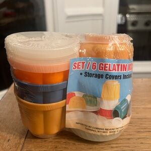new 6 VTG Corning Revere Gelatin Molds w/ Lids